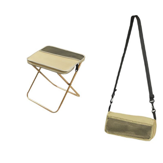 Opvouwbare Campingkruk met Rugsteun en Draagtas – Draagbaar Outdoor Zitmeubel voor Vissen, Wandelen en Picknick