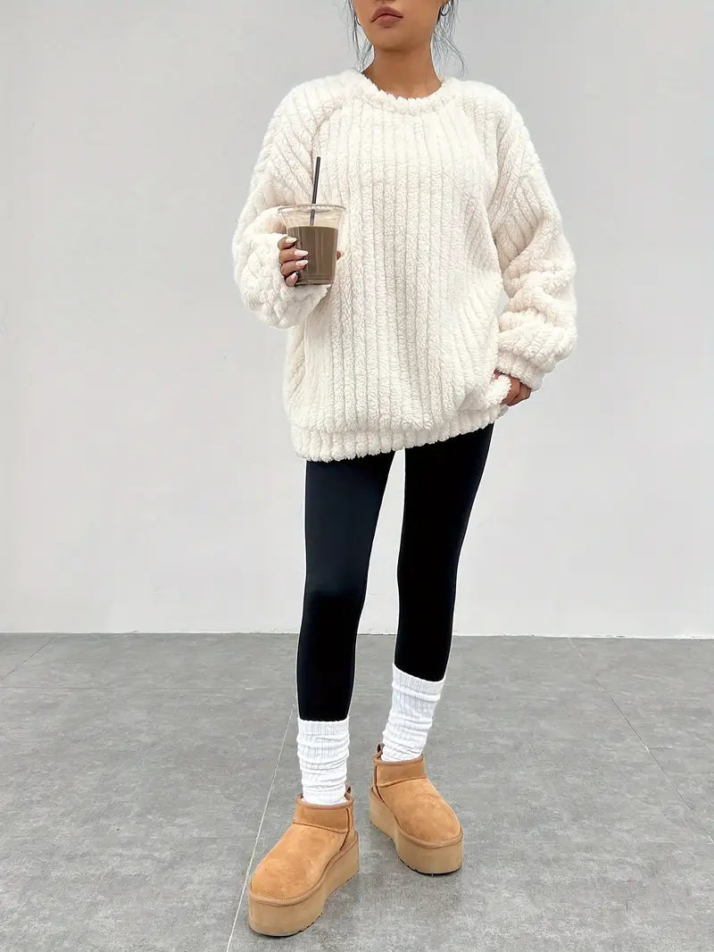 Damestrui Oversized Zachte Trui Ronde Hals Comfortabel - StudioMarella
