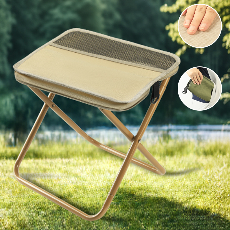 Opvouwbare Campingkruk met Rugsteun en Draagtas – Draagbaar Outdoor Zitmeubel voor Vissen, Wandelen en Picknick