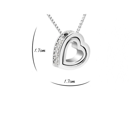 Dames Ketting met Steentjes Zilver Hartvormig Trendy Sieraad