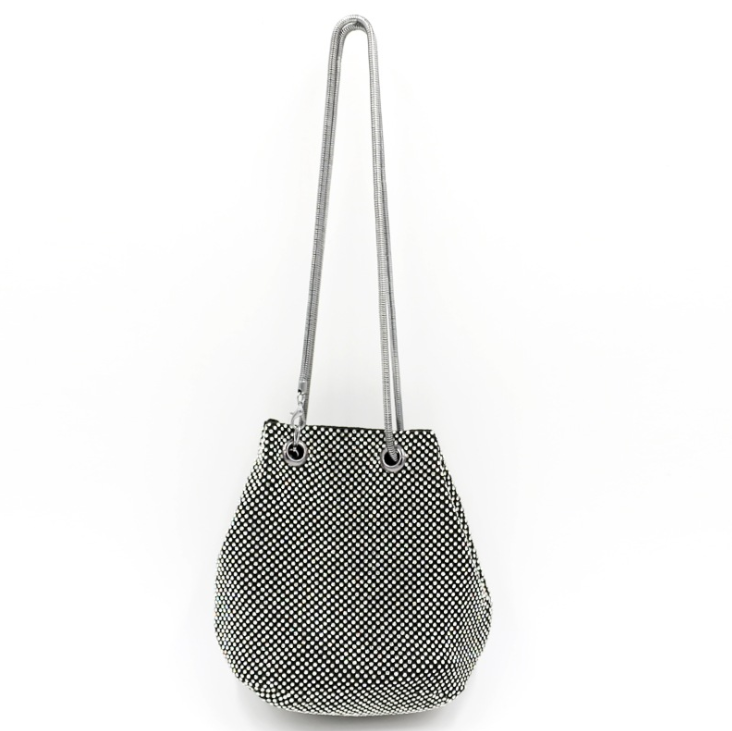 Dames Avondtas Goudkleurig met Glitter en Kristallen