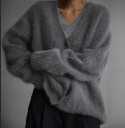 Dames Vest Zacht Gebreid V-hals Model