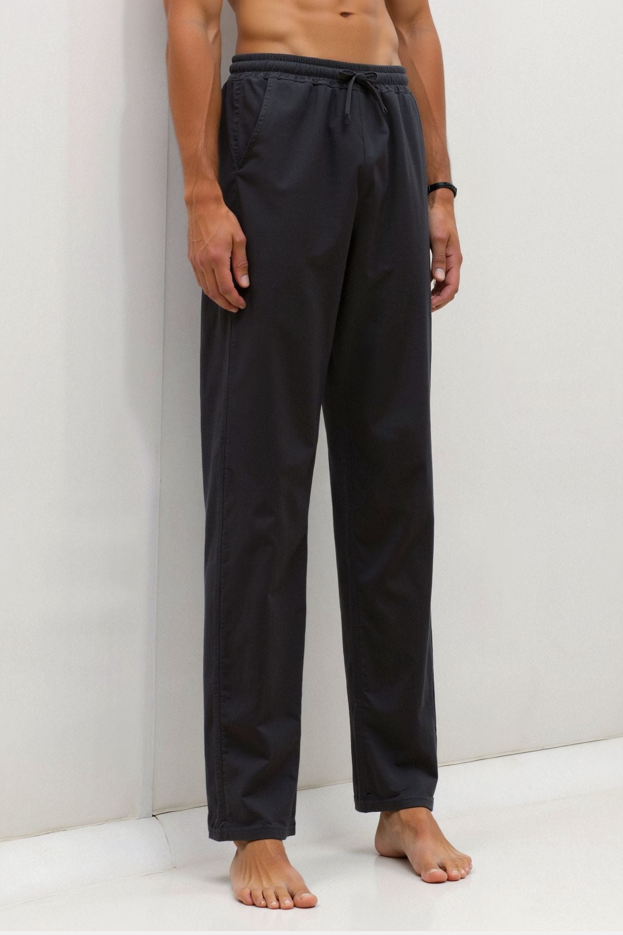 Heren Joggingbroek Wit Knoopsluiting Elastisch