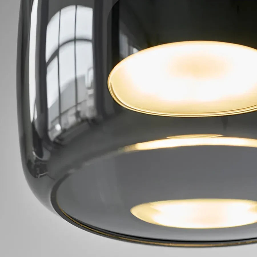 Nordische Hanglamp Glas LED Cognac Rookgrijs Scandinavisch