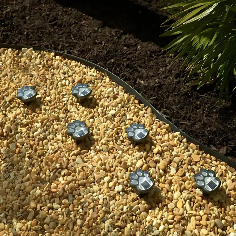 Solar Tuinverlichting Pootafdruk Vormgegeven LED Warm Wit Decoratief Padlicht voor Buiten