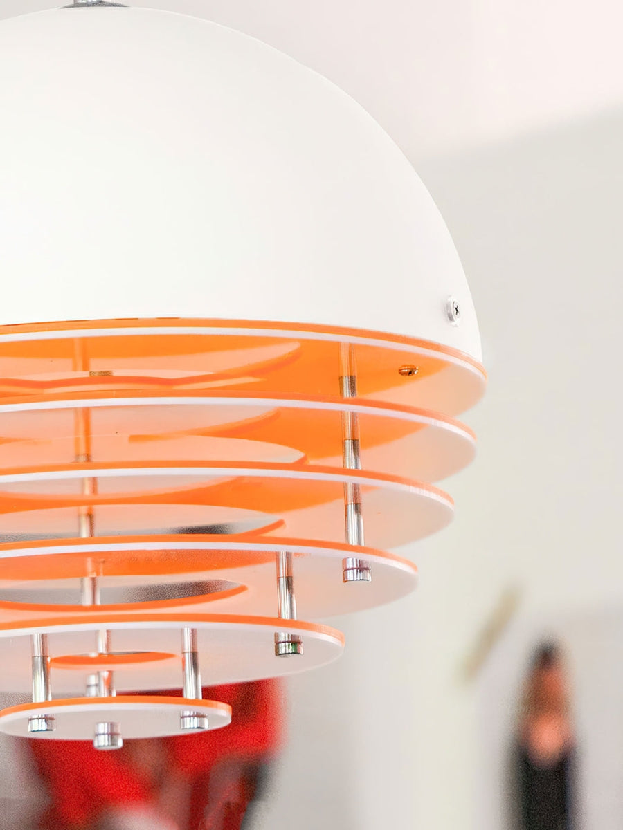 Stijlvolle Hanglamp Bauhaus Design Oranje-Wit Sfeerverlichting voor Moderne Interieurs