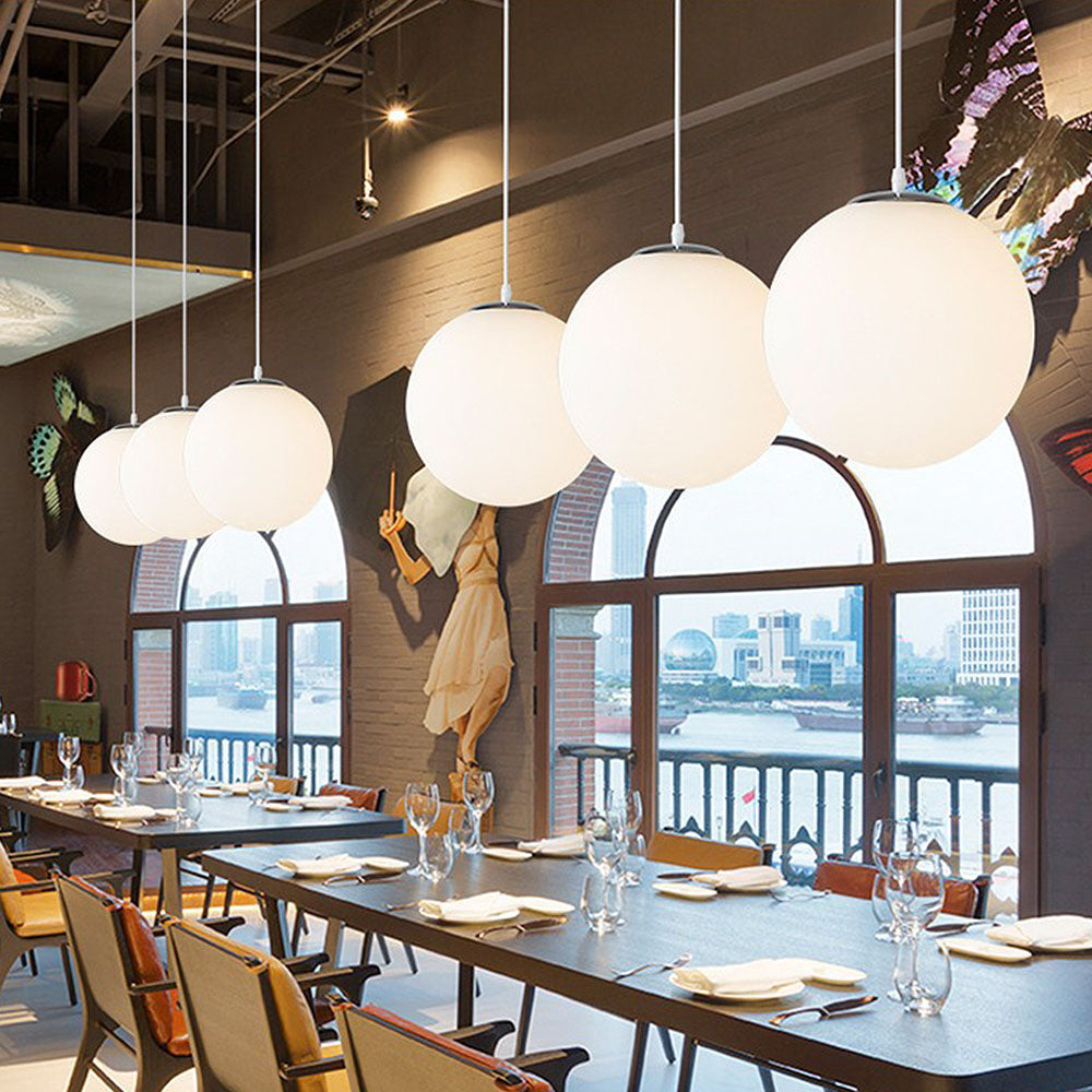 Hanglamp Glas Bol E27 Wit Eettafel Keuken Woonkamer Moderne Verlichting Ronde Hanglamp Minimalistisch Interieur