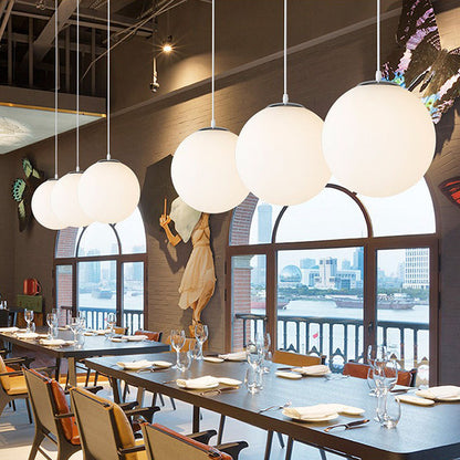 Hanglamp Glas Bol E27 Wit Eettafel Keuken Woonkamer Moderne Verlichting Ronde Hanglamp Minimalistisch Interieur