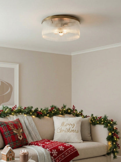 Geribbelde Glazen Plafondlamp Modern Laagbouw Ontwerp Slaapkamer Woonkamer Gang