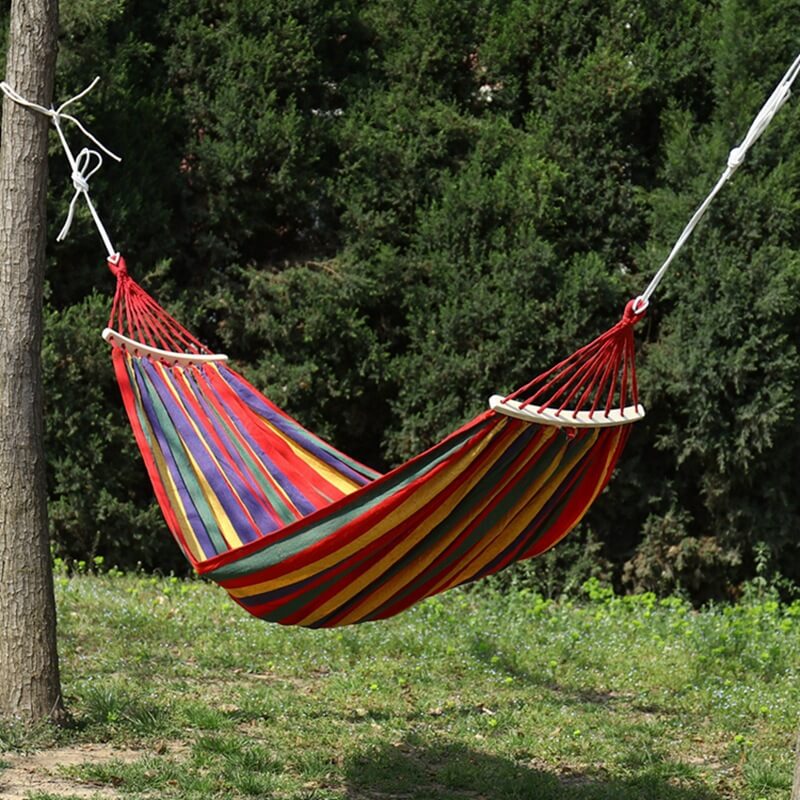 Hangmat Katoen Polyester 200x150cm Draagbaar Binnen Buiten Camping Tuin 200kg