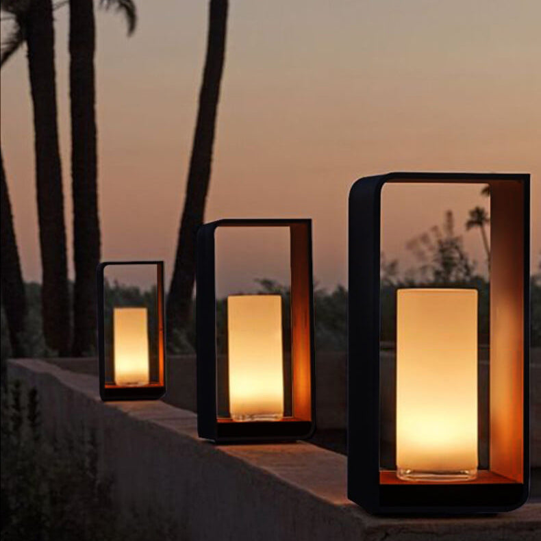 Led tuinlamp voor buiten – vierkante moderne buitenlamp met warm licht