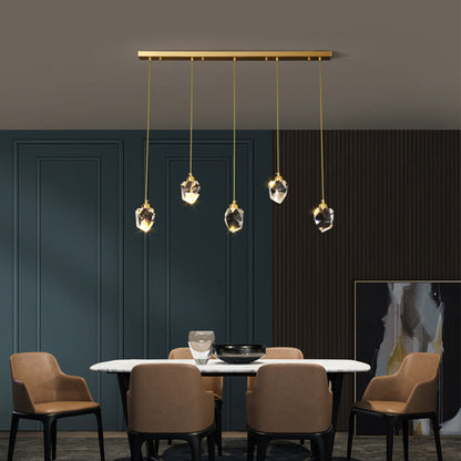 Hanglamp Glas Metaal Goud Verstelbaar Eettafel Woonkamer Keukeneiland Druppelvorm Designlamp Sfeerverlichting