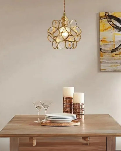 Handgemaakte Hanglamp met Acryl Bloem en IJzeren Frame Transparant Roze Blauw Beige voor Eetkamer Woonkamer Slaapkamer