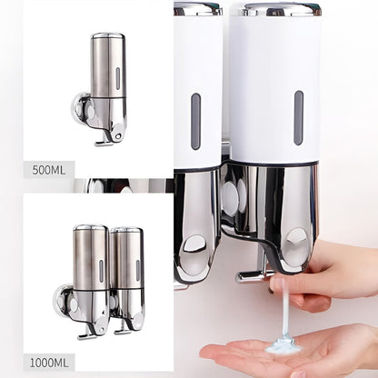 Wandzeepdispenser 500ml Wandmontage RVS Chroom Badkamer Keuken Enkel Dubbel Drievoudig Vloeibare Zeep