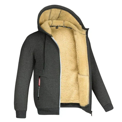 Heren Fleece Hoodie met Rits en Zachte Binnenvoering