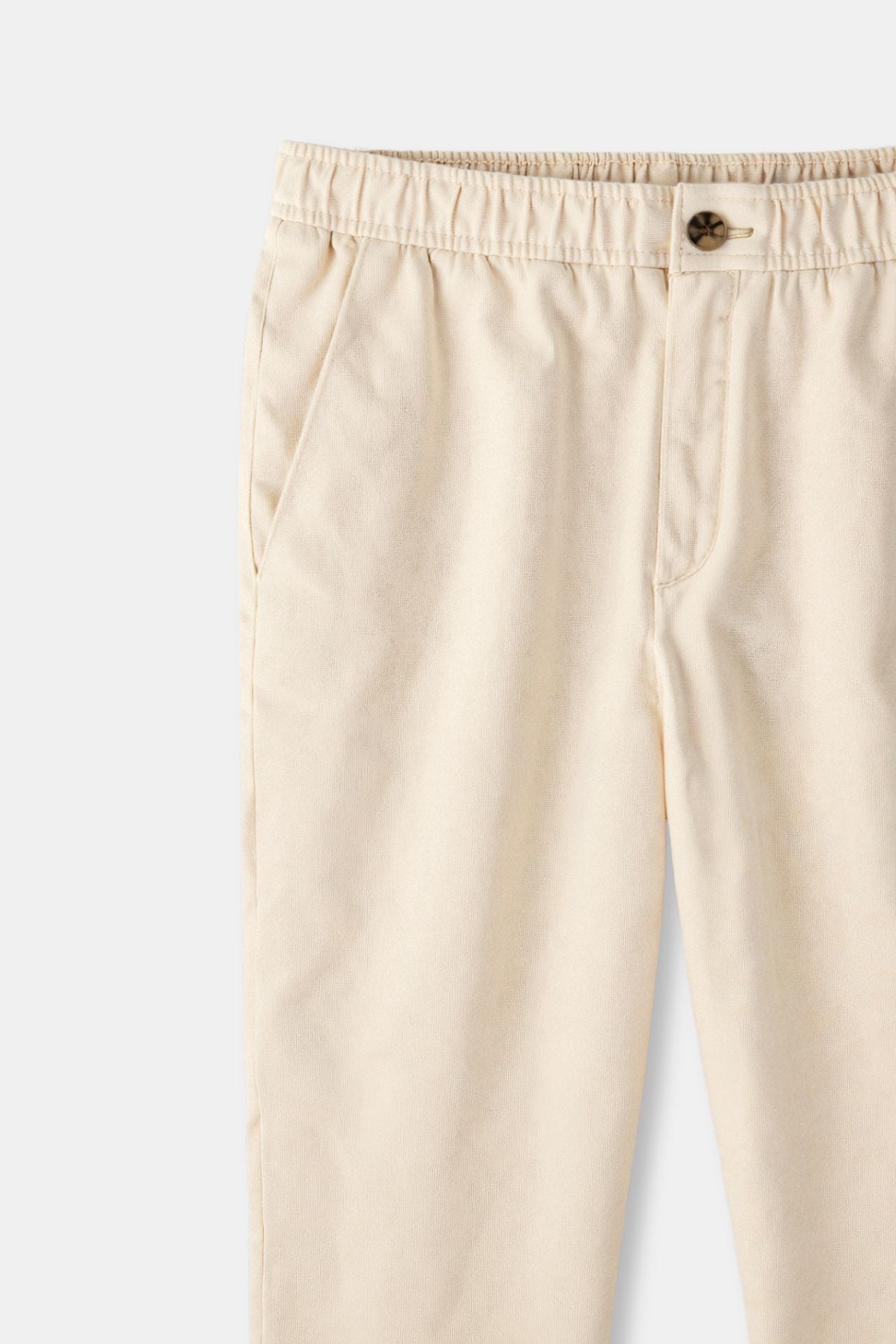 Herenbroek Elastisch Beige Comfortabel Knoopsluiting