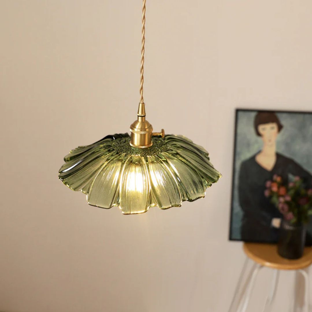 Cullivan Flower Hanglamp Glas Metaal Rood E27 Eettafel Verlichting Vintage Bloem Lamp Hal Sfeerverlichting
