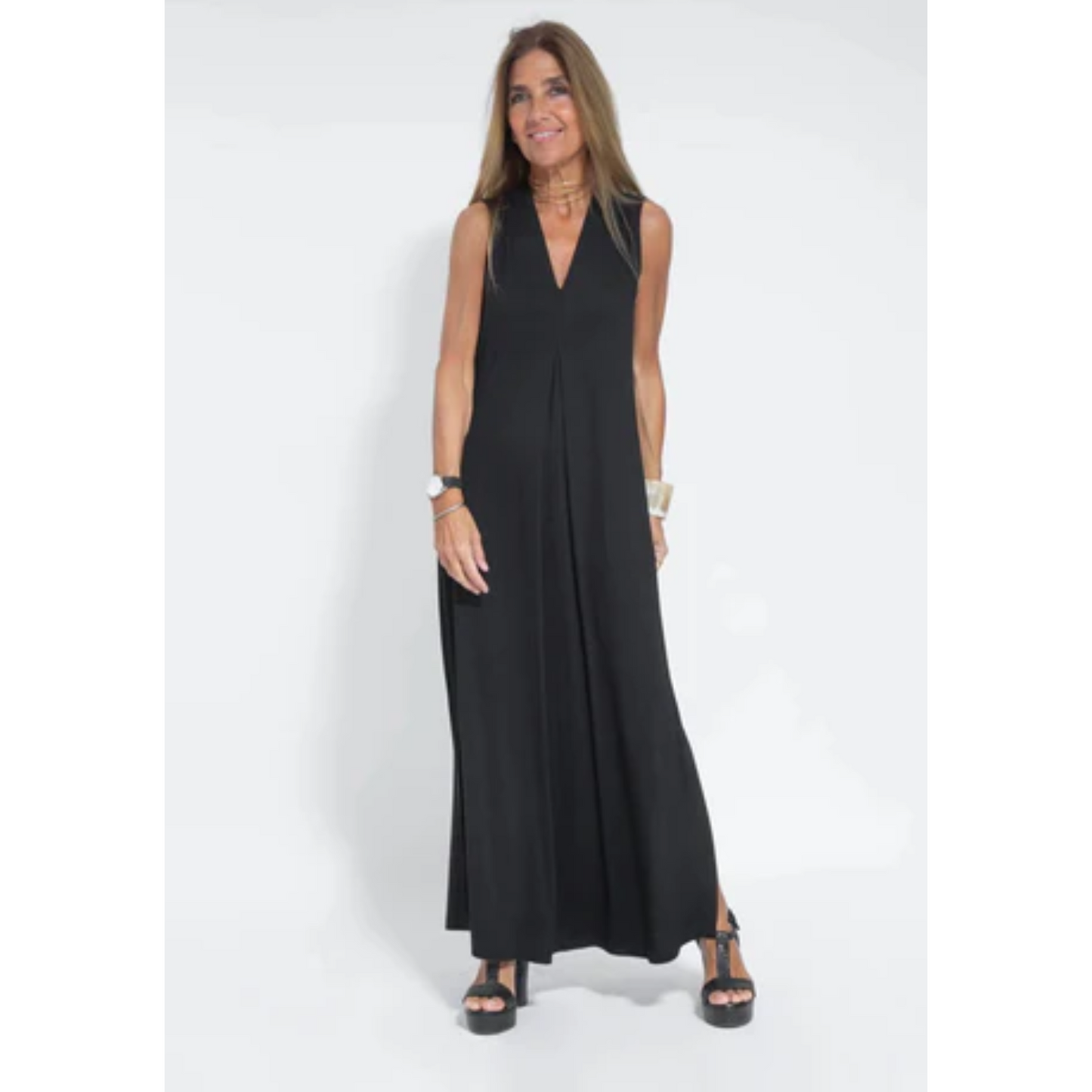 Mouwloze Maxi Jurk Zomerse Zijde Jurk Voor Vrouwen - StudioMarella
