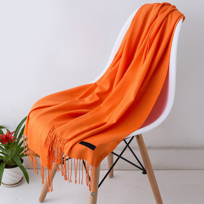 Kasjmieren Sjaal 200x70cm Zacht Warm Franje Effen Kleuren Winter Accessoire Veelzijdig Draagbaar Trendy Modesjaals Dames