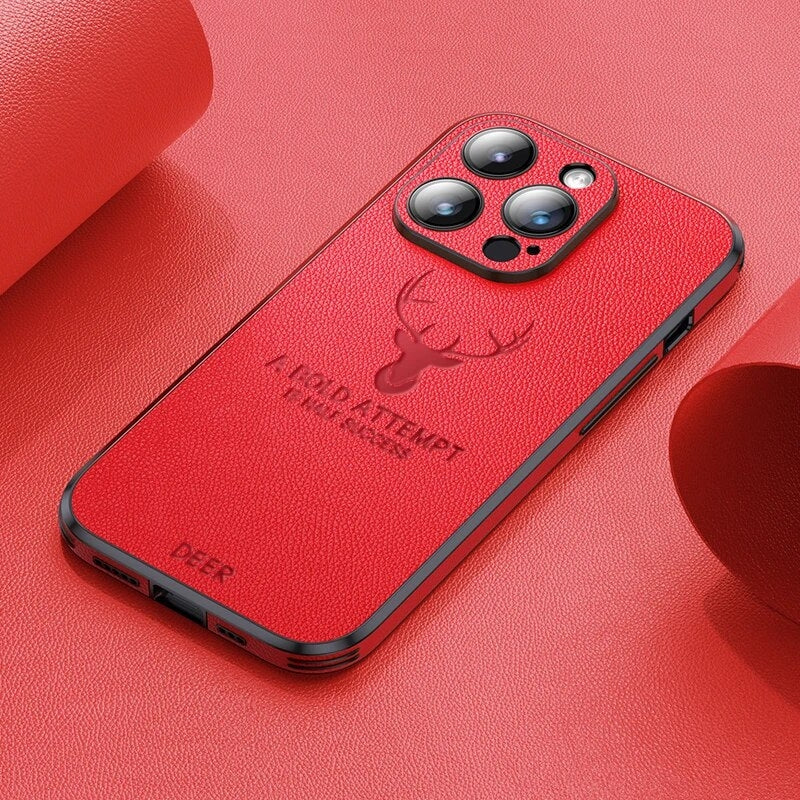 Luxe Wildleren iPhone Hoes Zwart Bruin Donkergroen Lichtblauw Beschermhoes met Shockabsorptie Camerabescherming