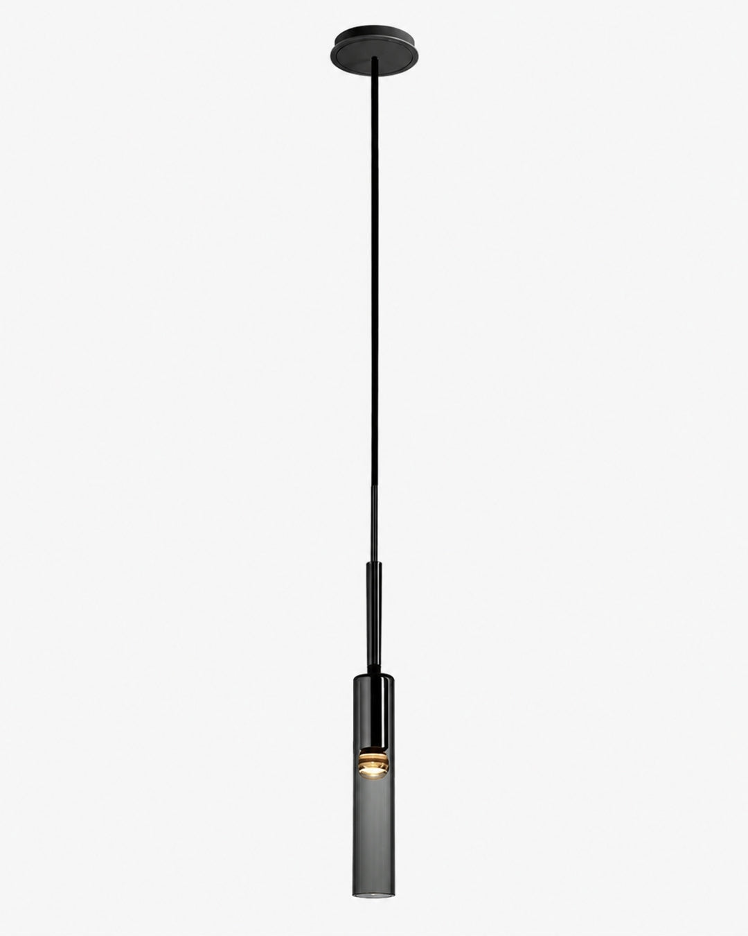 Gerookte Glazen Hanglamp met Minimalistische Metalen Structuur – Moderne Sfeerverlichting voor Eetkamer, Slaapkamer en Woonkamer