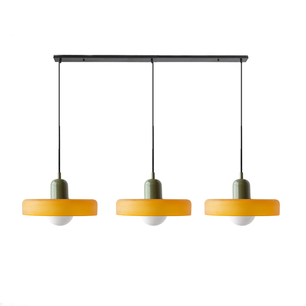 Luccon Triple Hanglamp Glas G9 Retro Kleuren Eettafel Woonkamer Design Verlichting Meerlamp