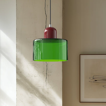 Glazen Hanglamp Bauhaus-Stijl Handgeweven Afwerking Eetkamer Woonkamer
