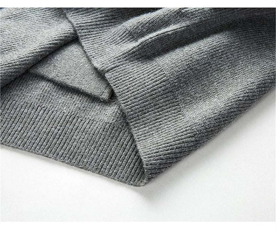 Herenvest Donkere Slimfit Trui met Rits en Kap
