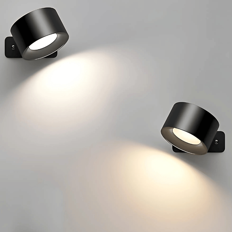 LED Wandlamp Draadloos met Accu en 360° Draaifunctie | Compact Design voor Woonkamer, Slaapkamer, Leeshoek, Hal | Instelbare Kleurtemperatuur Warmwit Neutraalwit Koudwit | Oplaadbare Verlichting 2000mAh