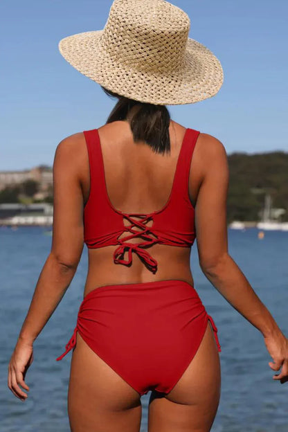 Zwarte Bikini Effen Strandkleding voor Vrouw