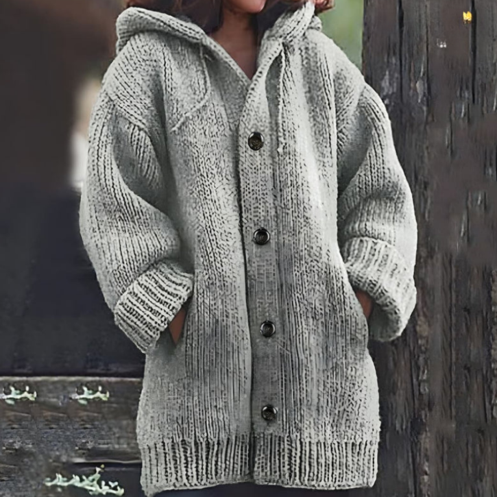 Damesvest Gebreid met Capuchon Warm en Stijlvol