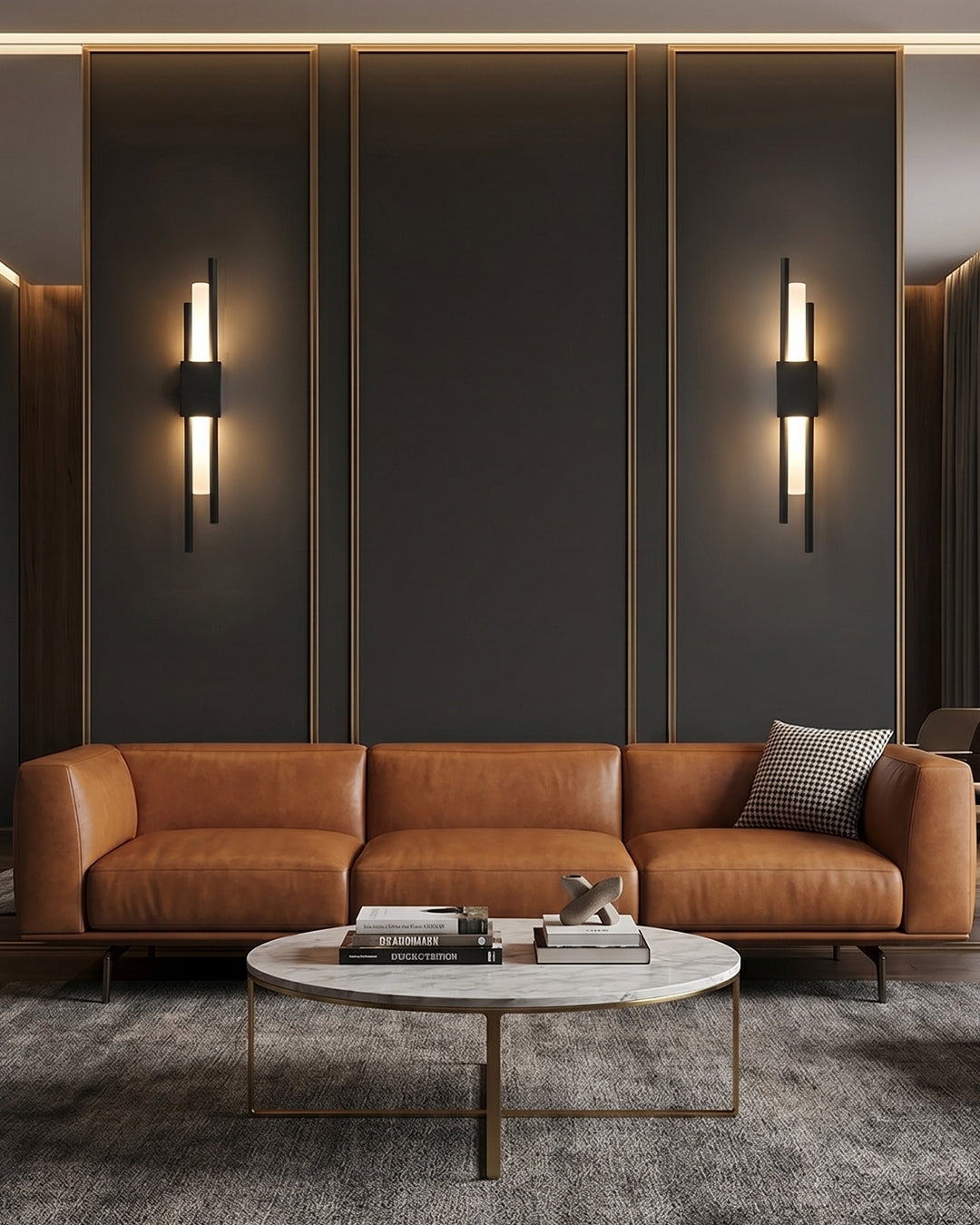 Scandinavische Minimalistische Wandlamp – Modern Verticaal Design met Gerichte LED-Verlichting – Zwart Goud