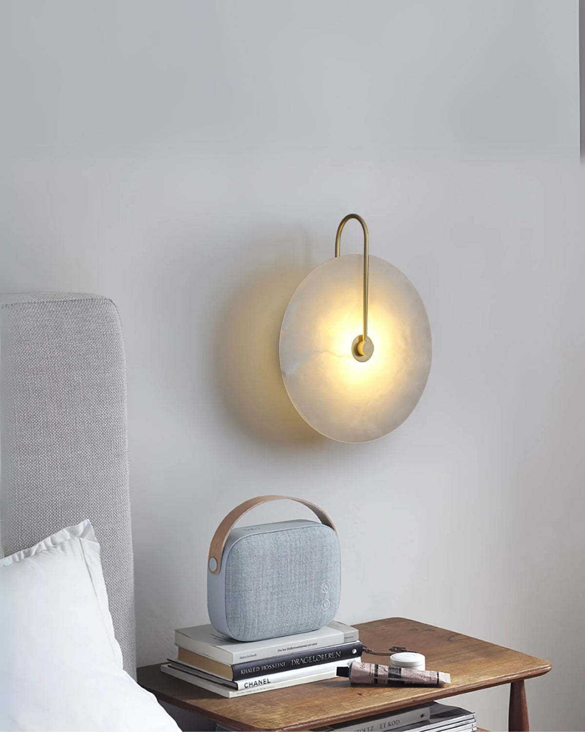 Ronde LED Wandlamp Acrylaat 20-25cm Zwart Goud Warm Licht Slaapkamer Hal