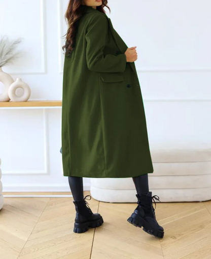 Dames Trenchcoat Lange Warme Herfst Winter Coat