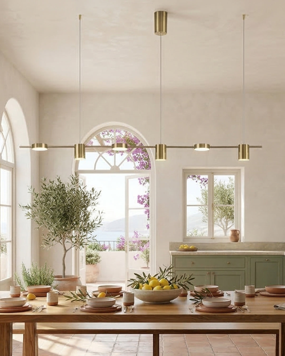Lineaire LED Hanglamp Helios – Moderne Verlichting met Metaal en Acryl voor Eetkamer en Woonkamer
