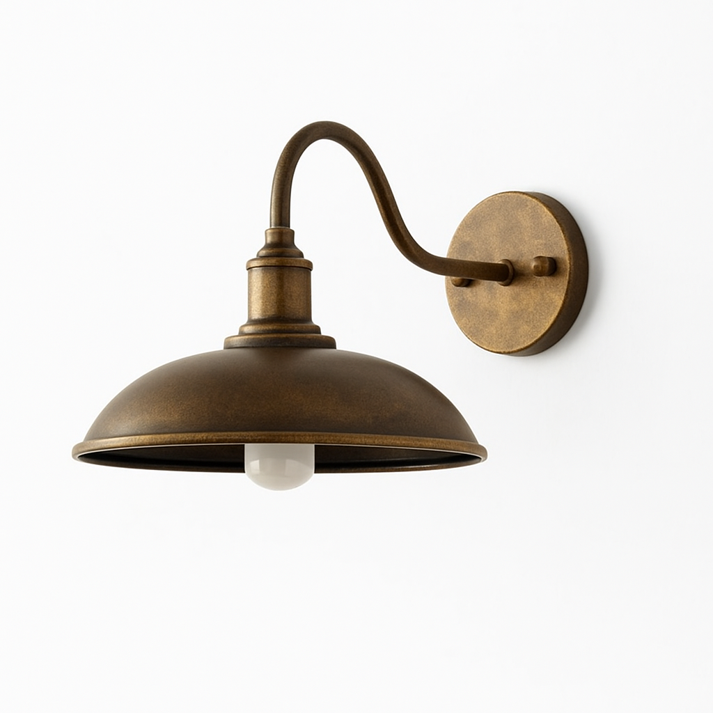 Buitenlamp Wandlamp Industrieel Vintage IJzer Kom Zwart 37cm LED