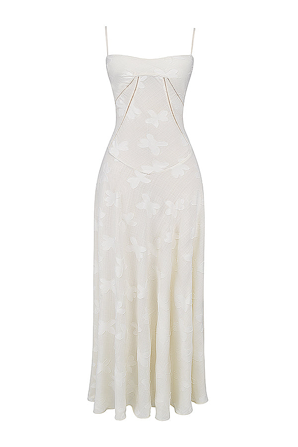 Elegante Maxi Jurk Geborduurd voor Vrouw