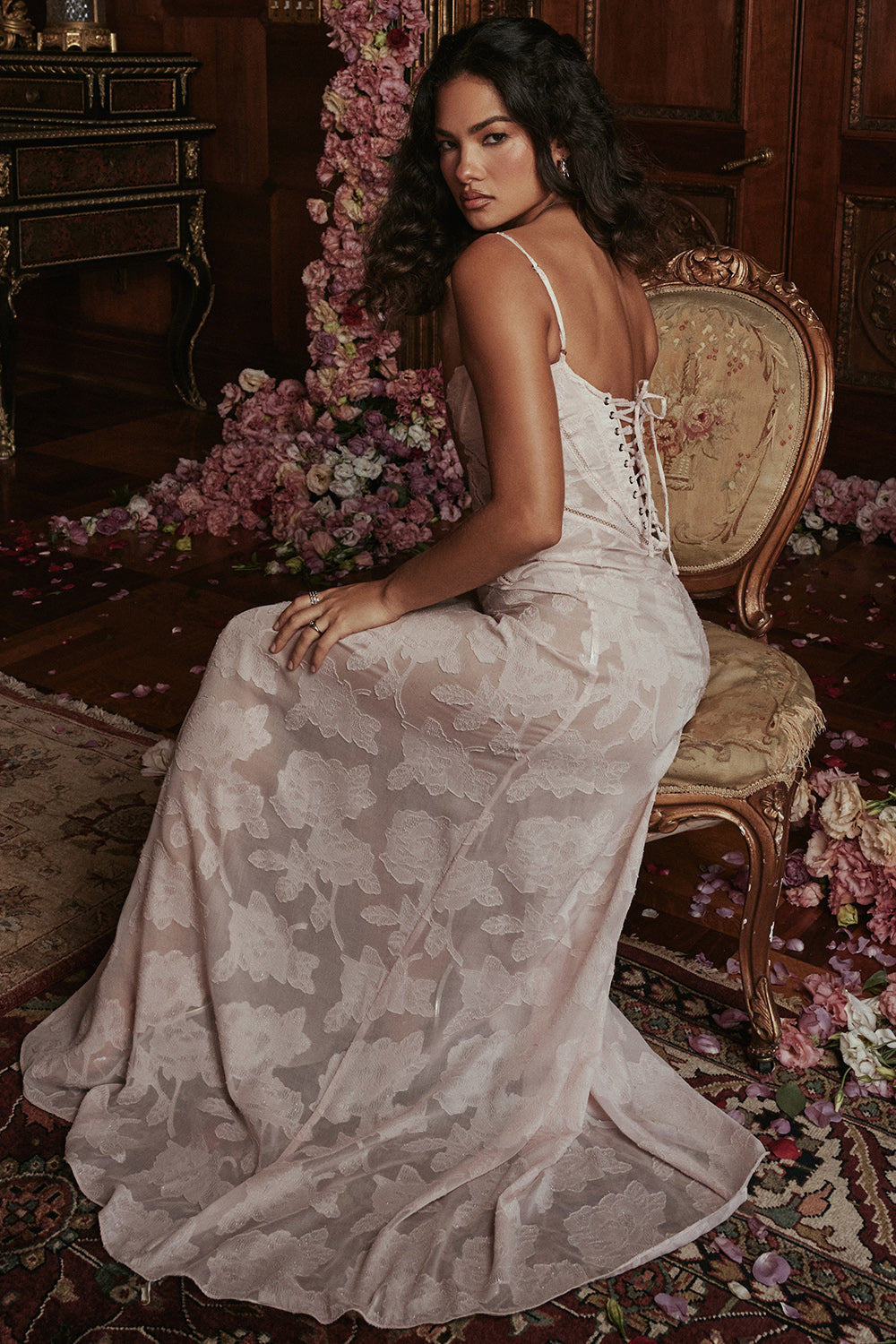 Elegante Maxi Jurk Geborduurd voor Vrouw