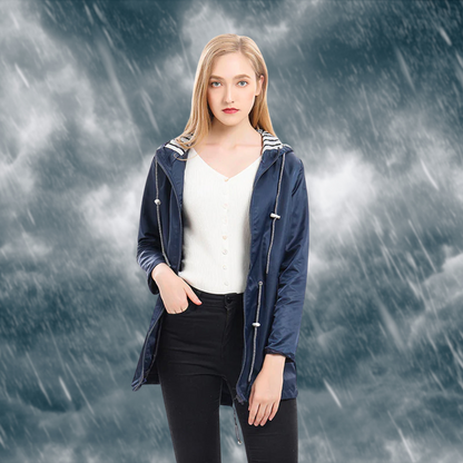 Dame Regenjas Elegante Waterdichte Mantel