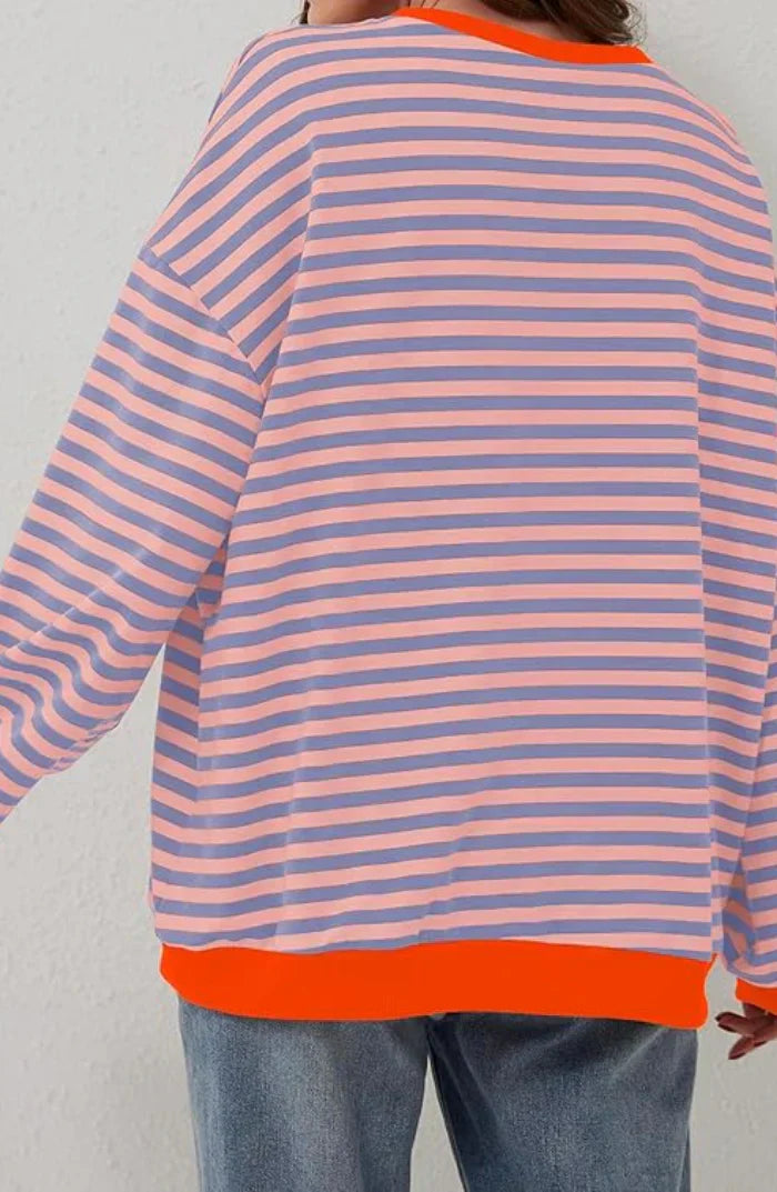Dames Trui Oversized Gestreept Comfortabele Pasvorm