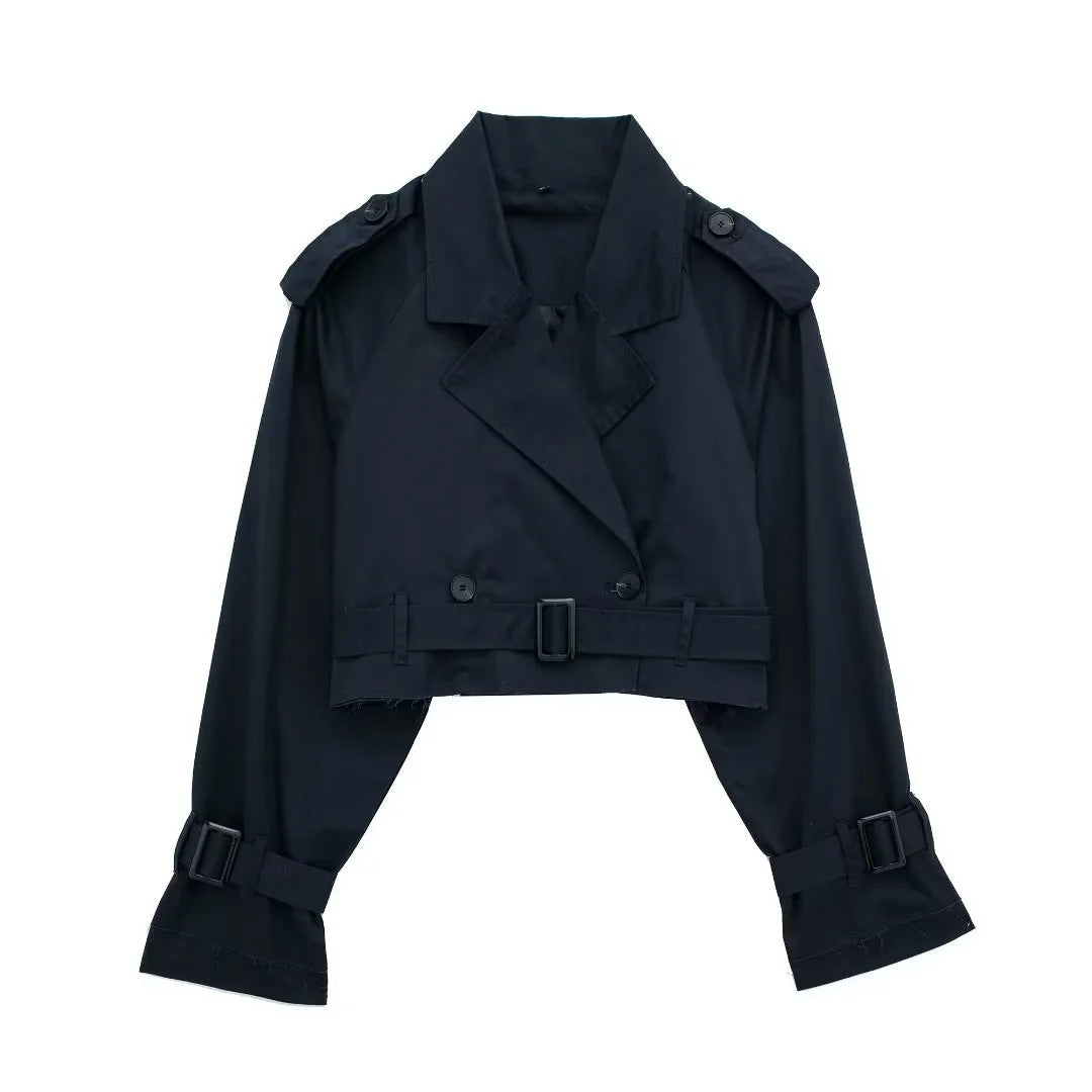 Dames Trenchcoat Kort Stijlvol Waterdicht