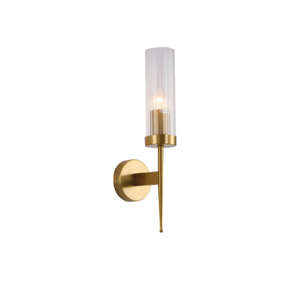 Wandlamp Geribbeld Glas Vintage Art Deco E27 Goud Chroom Nikkel Zwart Dimbaar Cilinder