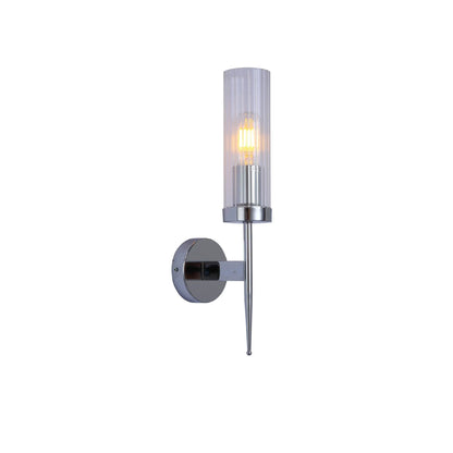 Wandlamp Geribbeld Glas Vintage Art Deco E27 Goud Chroom Nikkel Zwart Dimbaar Cilinder