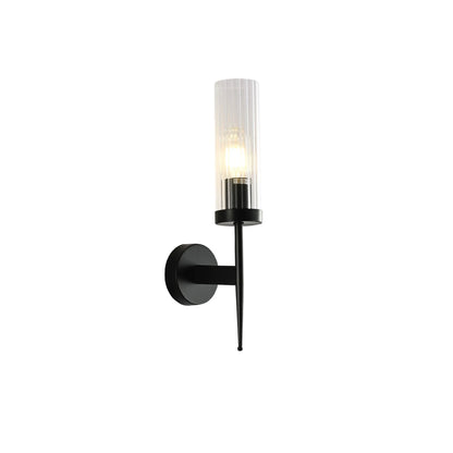 Wandlamp Geribbeld Glas Vintage Art Deco E27 Goud Chroom Nikkel Zwart Dimbaar Cilinder