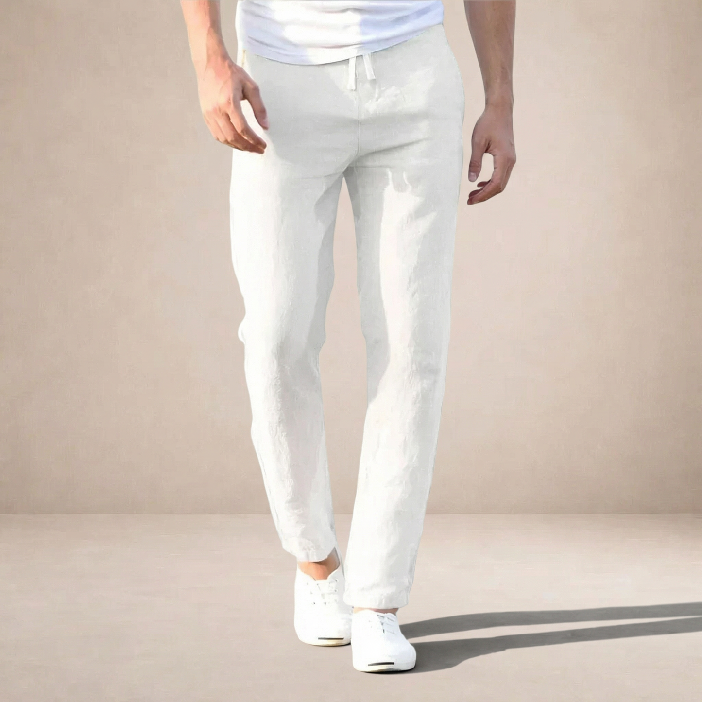 Linnen Zomerbroek Heren Elastisch Ademend Comfortabele Fit
