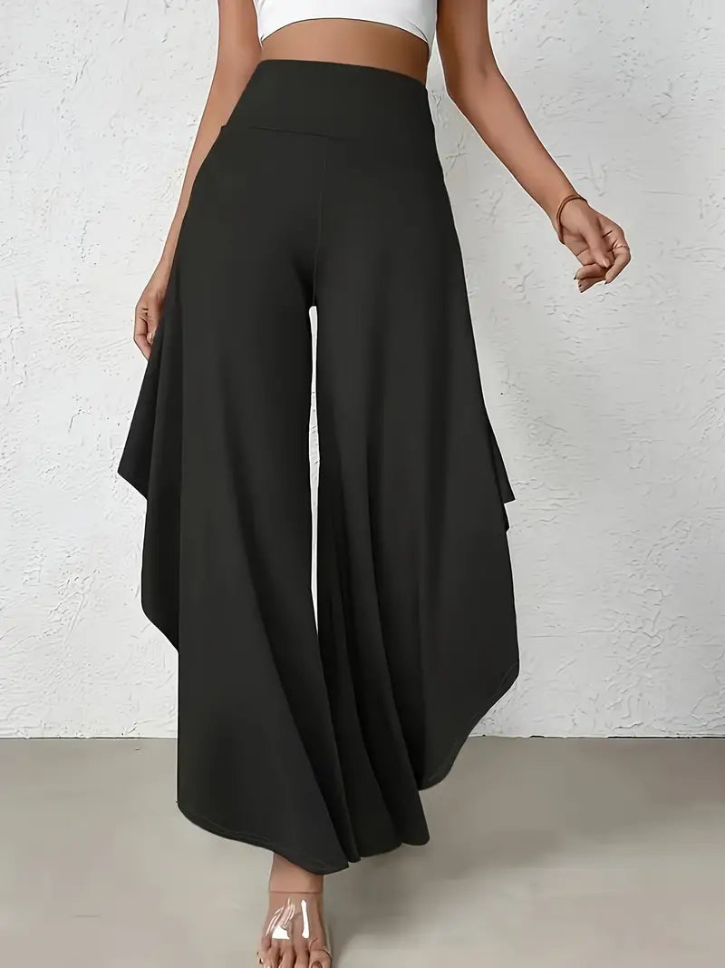Vrouwelijke Wijdbeende Broek Asymmetrische Strik Zoom