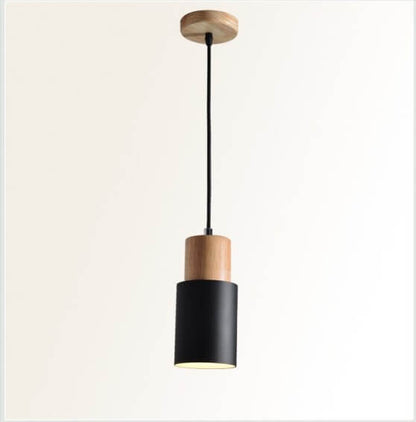 Hanglamp Hout Aluminium Cilinder Kleur E26 120cm Snoer Scandinavisch Woonkamer Eetkamer