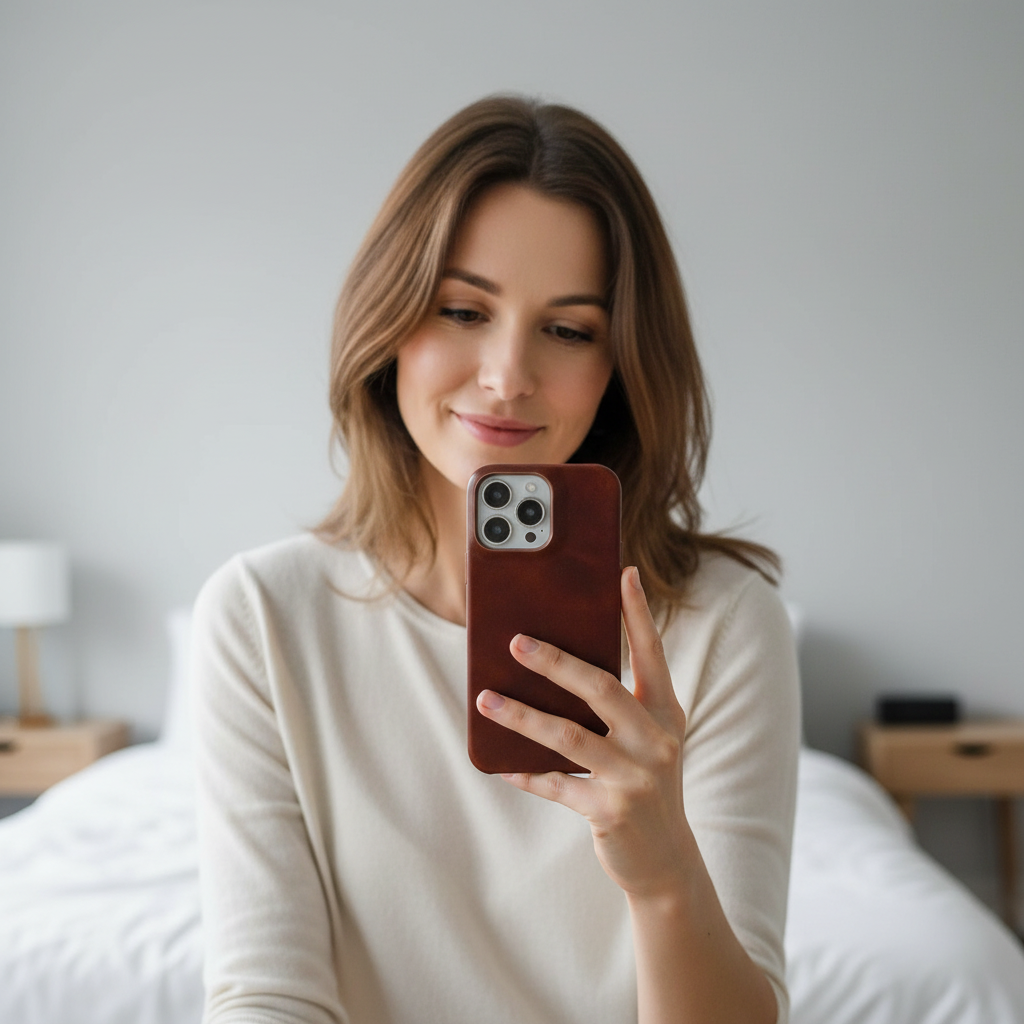 Lederen iPhone Hoesje met Oliewax Afwerking | Luxe Bescherming voor iPhone 13-16 | MagSafe Compatible