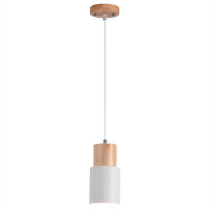 Hanglamp Hout Aluminium Cilinder Kleur E26 120cm Snoer Scandinavisch Woonkamer Eetkamer