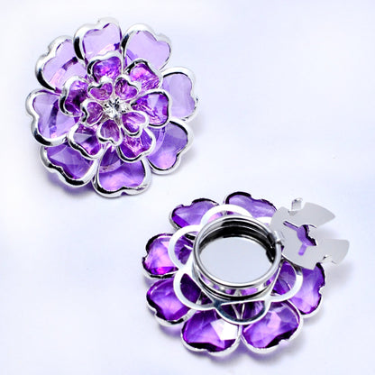 Dames Manchetknoop Bloem Patroon Elegant Zilver